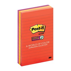 Post-It 660-3SSAN Notes Sup Sticky Neon Lined 98x149mm